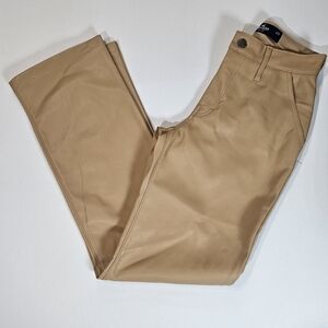 Hollister Womens Faux Leather‎ Pants Size 00 Tan High Rise Bootcut 90s Y2K Style